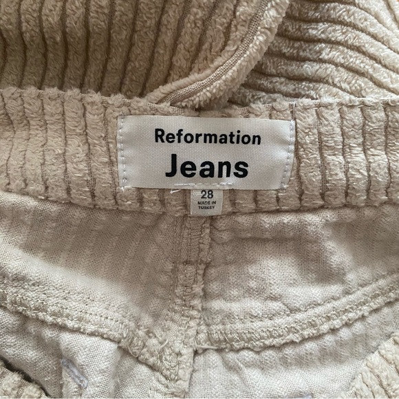 🤍 EUC Reformation Preston Baggy High Rise Straight Corduroy Pants - Size 28 - Picture 7 of 7